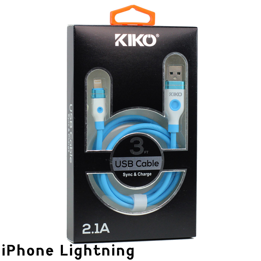 iPHONE IOS Lightning 2.1A Strong Nylon USB Cable 3FT (Blue)